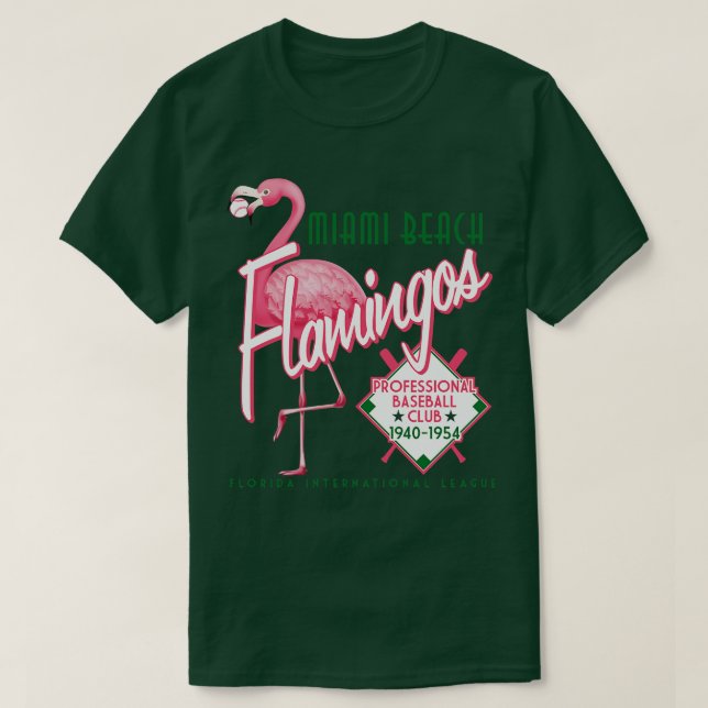 Miami Beach Flamingos T-Shirt (Design Front)
