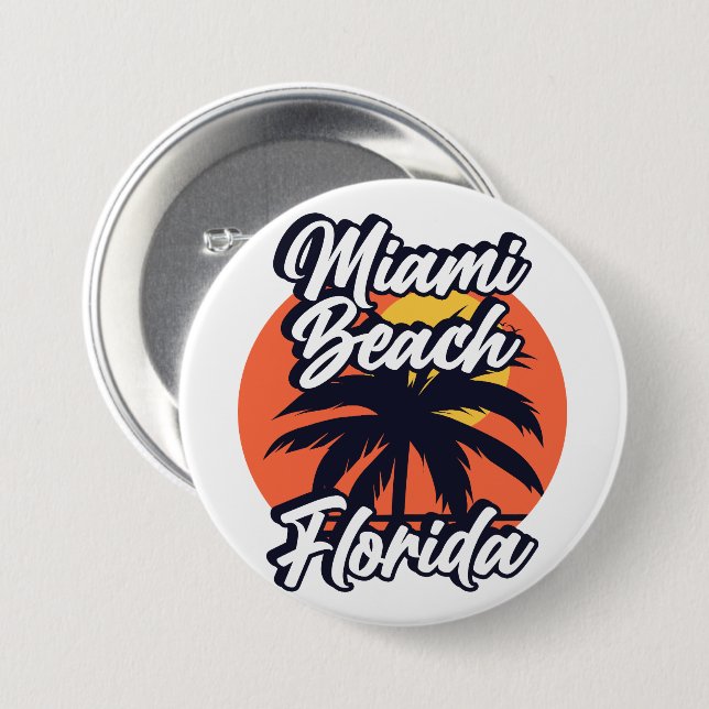 Miami Beach,Florida 7.5 Cm Round Badge (Front & Back)
