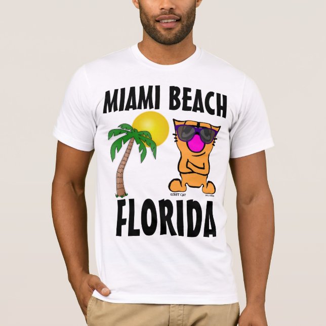 MIAMI BEACH FLORIDA CAT t-shirts (Front)