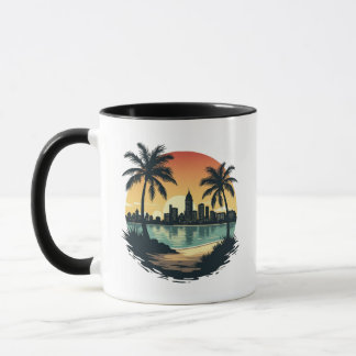 Miami Beach Florida City Skyline Coffee Mug