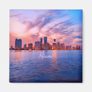 Miami Beach Florida City Skyline Magnet