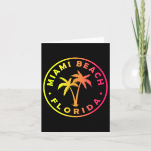 Miami Beach Florida Colourful Palm Tree Tie Dye Bo Card
