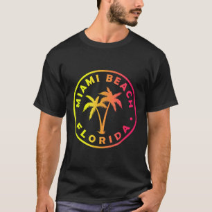 Miami Beach Florida Colourful Palm Tree Tie Dye Bo T-Shirt
