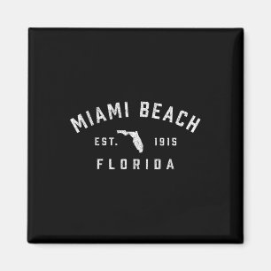 Miami Beach Florida Est Vintage Preppy Throwback M Magnet