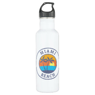 Miami Beach, Florida Faded Classic Style 710 Ml Water Bottle