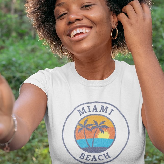 Miami Beach, Florida Faded Classic Style T-Shirt (Creator Uploaded)