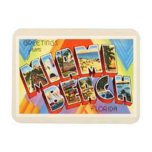 Miami Beach Florida FL Old Vintage Travel Souvenir Magnet
