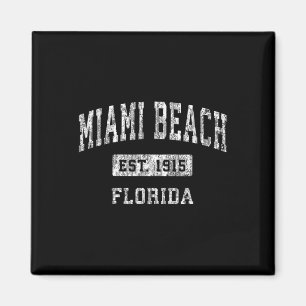 Miami Beach Florida Fl Vintage Established Sports Magnet
