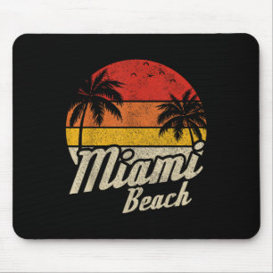 Miami Beach Florida Fl Vintage Sunset Retro Vacati Mouse Pad