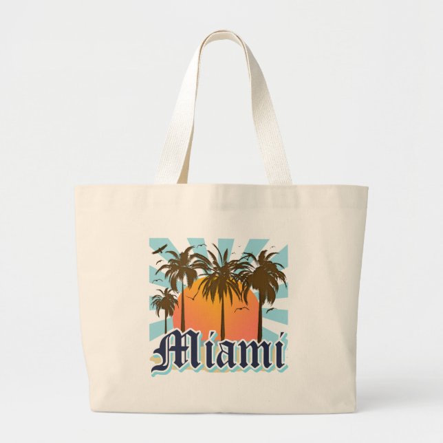 Miami Beach Florida FLA Large Tote Bag (Front)