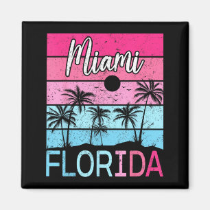 Miami Beach Florida Funny Vintage Sunset Tropical Magnet