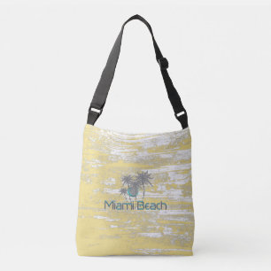 Miami Beach, Florida, Grunge Tropical, Cool Crossbody Bag