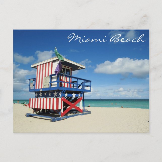 Miami Beach Florida Guard Tower Postcard (Front)