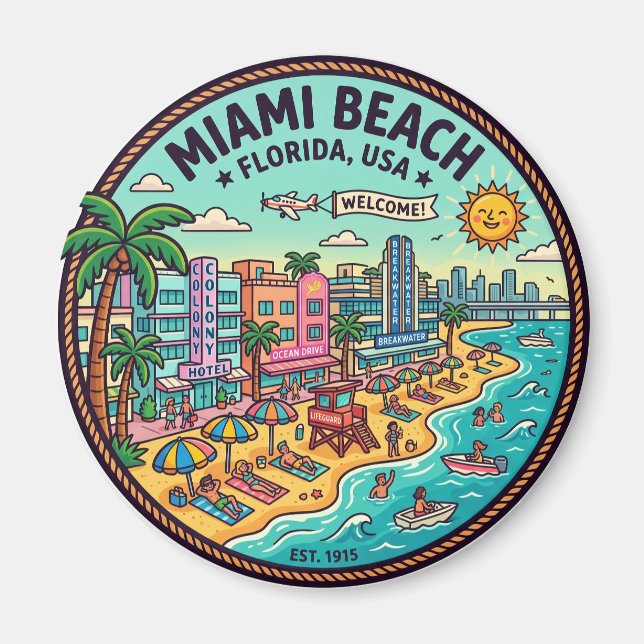 Miami Beach Florida Magnet (Front)