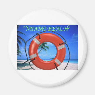MIAMI BEACH FLORIDA ORANGE LIFE RING MAGNET