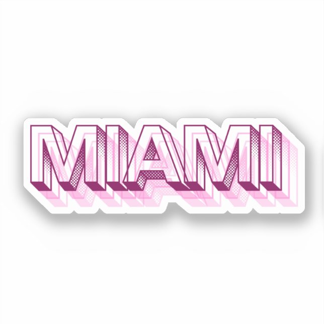 Miami Beach, Florida | Pink Bubble Letter (Front)