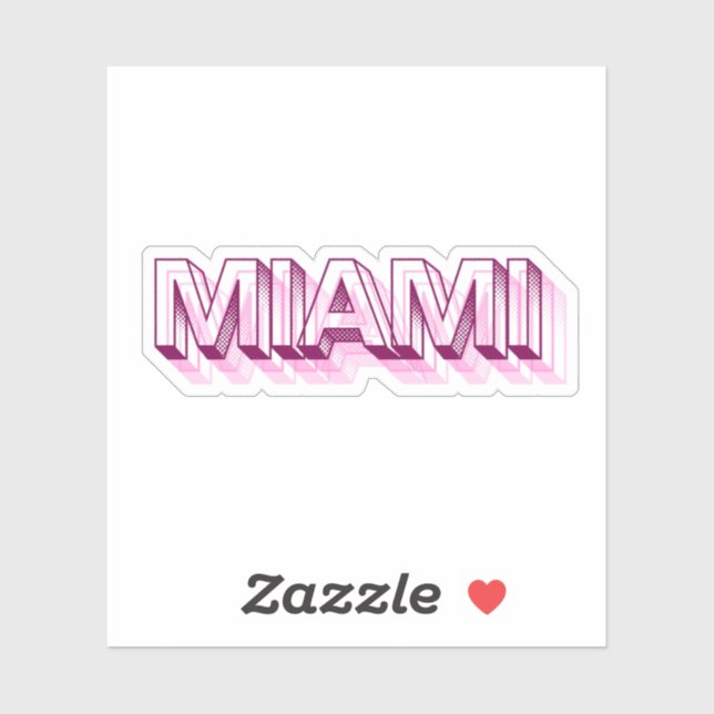Miami Beach, Florida | Pink Bubble Letter (Sheet)