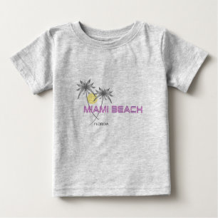 Miami Beach Florida Pink Grey Baby Baby T-Shirt