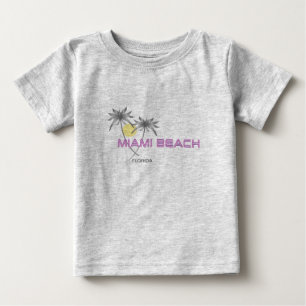 Miami Beach Florida Pink Grey Baby T-Shirt