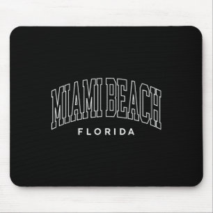 Miami Beach Florida Retro Preppy Throwback Vintage Mouse Pad