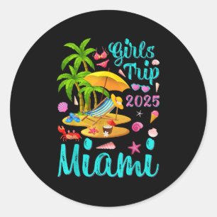 Miami Beach Florida Summer Vacation Girls Trip 202 Classic Round Sticker