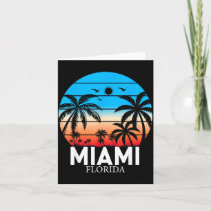 Miami Beach Florida Summer Vacation Vintage Sunset Card