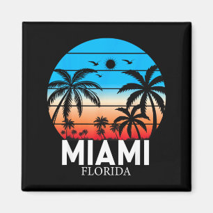 Miami Beach Florida Summer Vacation Vintage Sunset Magnet