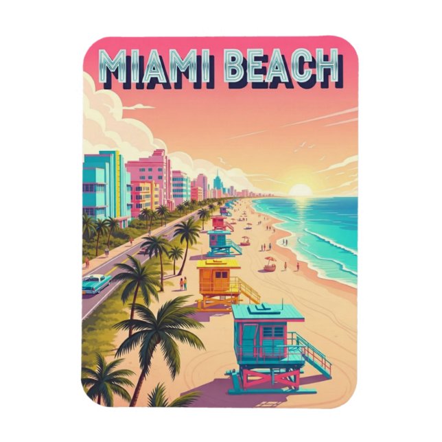Miami Beach Florida Travel Magnet (Vertical)