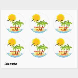 Miami Beach Florida tropical sticker
