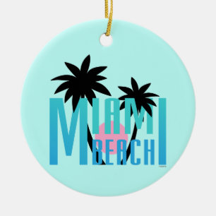 Miami-Beach-Florida-Typography Ceramic Ornament
