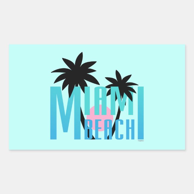 Miami-Beach-Florida-Typography Rectangular Sticker (Front)
