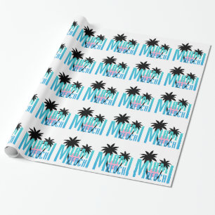 Miami-Beach-Florida-Typography Wrapping Paper