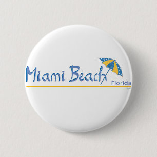 Miami Beach, Florida Umbrella Cool 6 Cm Round Badge