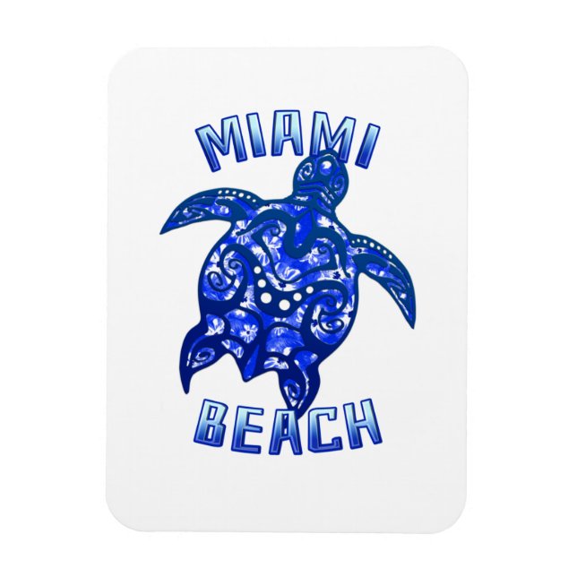 Miami Beach Florida Vacation Tribal Turtle Magnet (Vertical)