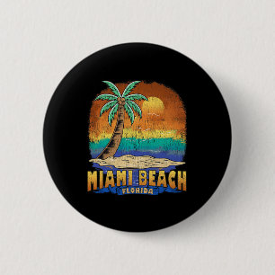 Miami Beach Florida Vintage Distressed Souvenir 6 Cm Round Badge