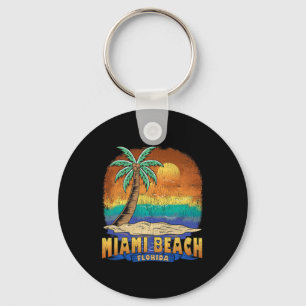 Miami Beach Florida Vintage Distressed Souvenir  Key Ring