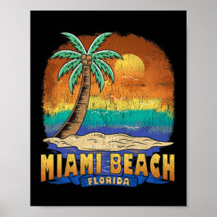 Miami Beach Florida Vintage Distressed Souvenir Poster