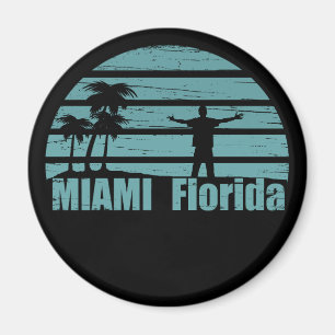 Miami beach florida vintage magnet