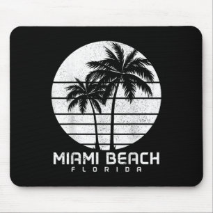 Miami Beach Florida Vintage Palm Trees Beach Souve Mouse Pad