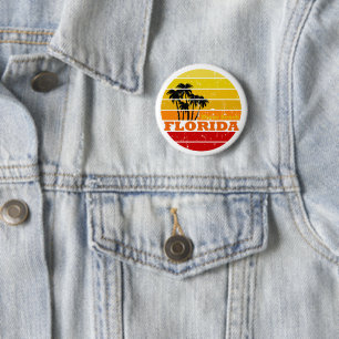 Miami Beach Florida vintage sunset 6 Cm Round Badge