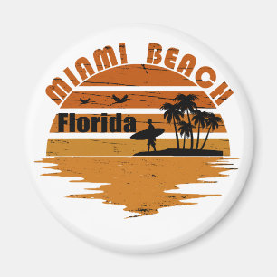 Miami Beach Florida vintage sunset Magnet