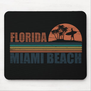 Miami Beach Florida vintage sunset Mouse Pad