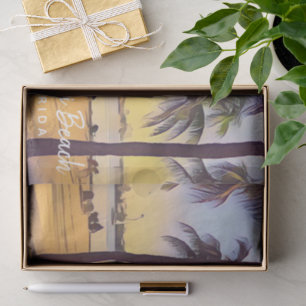 Miami Beach Florida Vintage Watercolor Art Tissue Paper