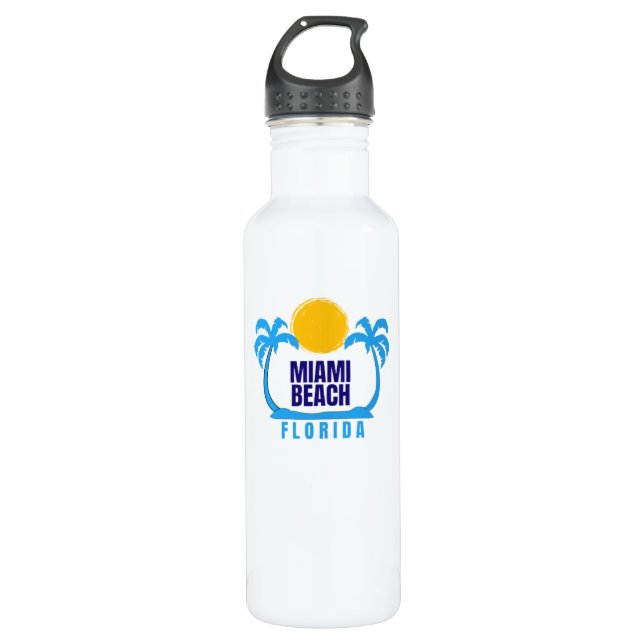 Miami Beach Florida Water Bottle (Front)