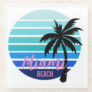 Miami Beach Glass Coaster