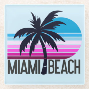 Miami Beach Glass Coaster