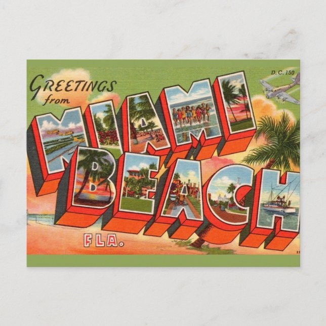 Miami Beach Greeting Postcard (Front)