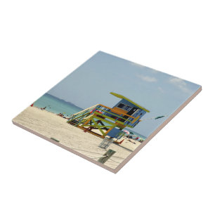 Miami Beach Lifeguard Shack Ceramic Tile