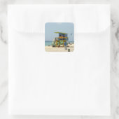 Miami Beach Lifeguard Shack Square Sticker (Bag)