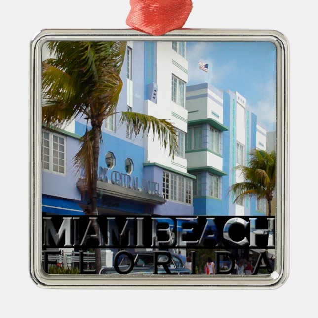 Miami Beach Metal Ornament (Front)
